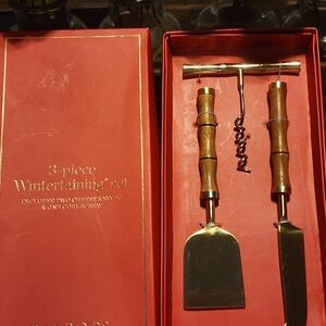 Talbots 3-Piece Wintertaining Set Wine And Cheese Gift Set